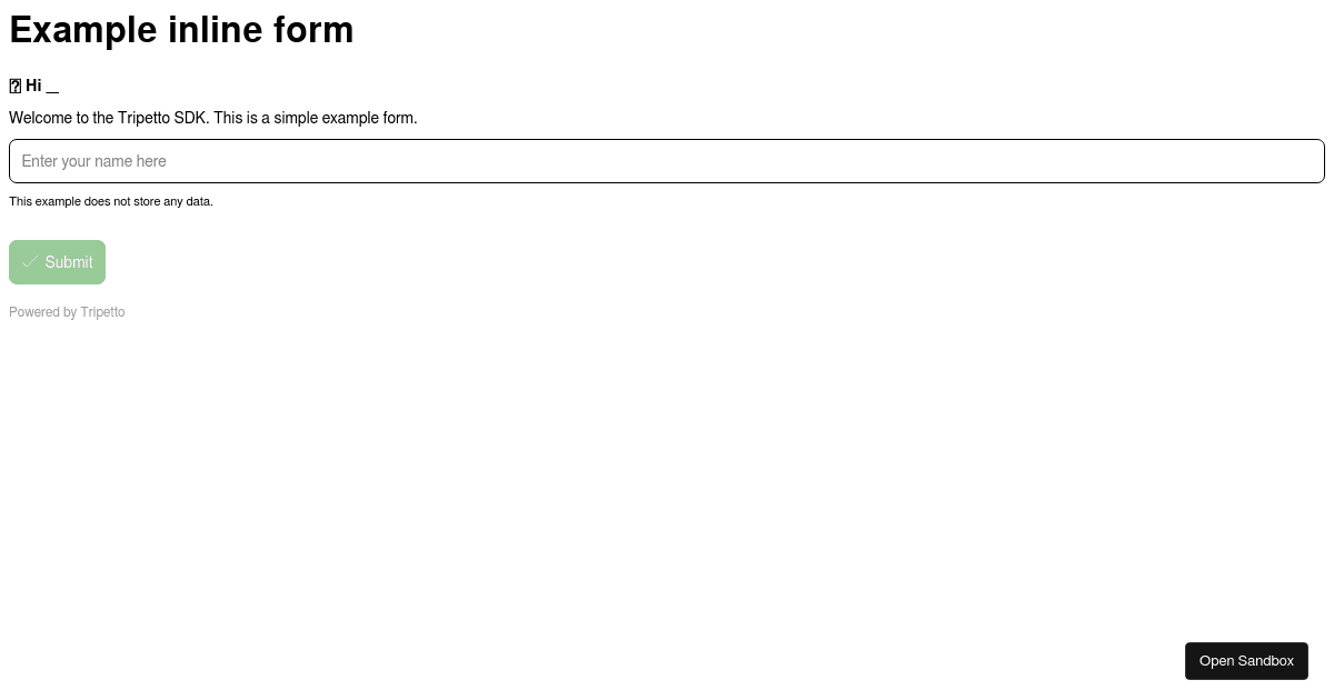 Tripetto SDK / Runner / Classic / Plain JS / Custom element - Codesandbox
