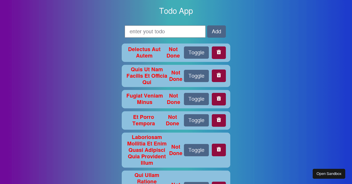 react - Codesandbox