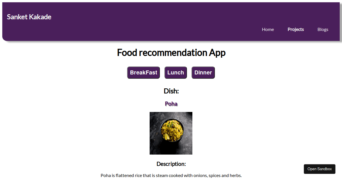 food-recommendation - Codesandbox