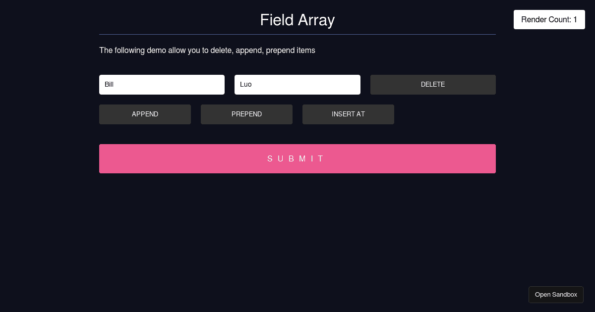 onChange useFieldArray - Codesandbox