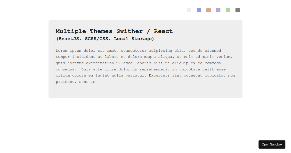 React Multiple Themes Codesandbox