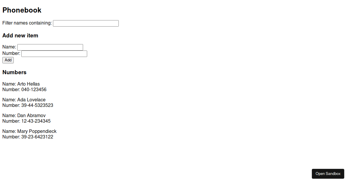 react - Codesandbox