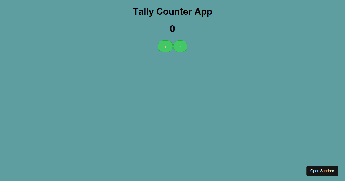 tally counter app Codesandbox