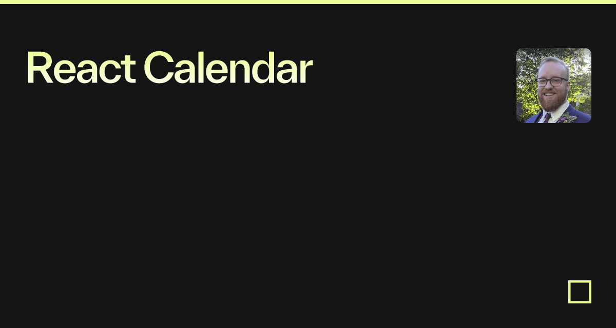 React Calendar - Codesandbox