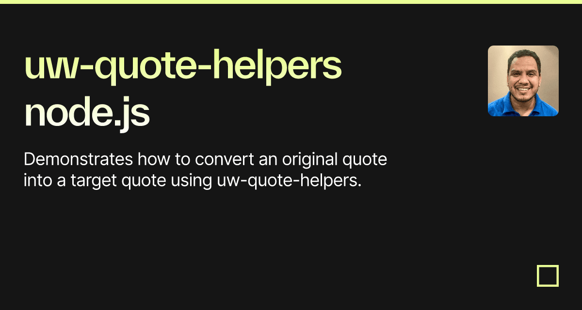 uw-quote-helpers node.js - Codesandbox