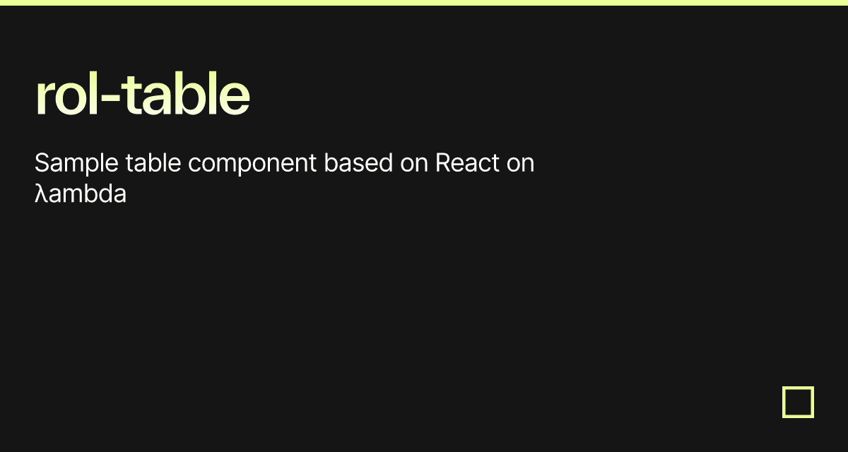 Excess Rol Table rol-table - Codesandbox
