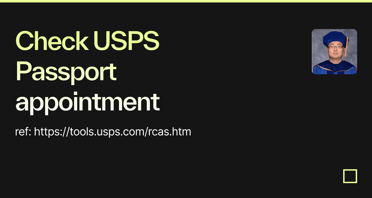 Check USPS Passport appointment Codesandbox