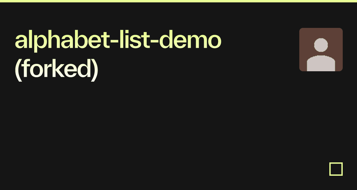 alphabet-list-demo (forked) - Codesandbox