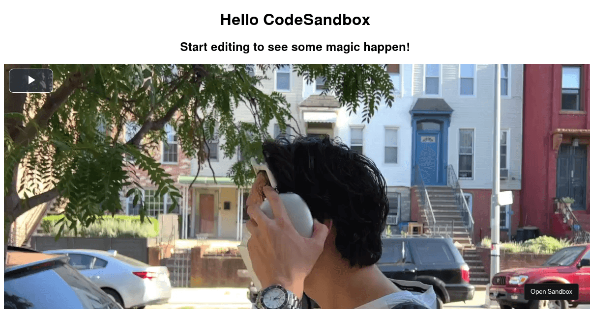 VideoJs test (forked) Codesandbox