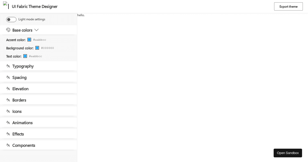 Theme Designer - Codesandbox