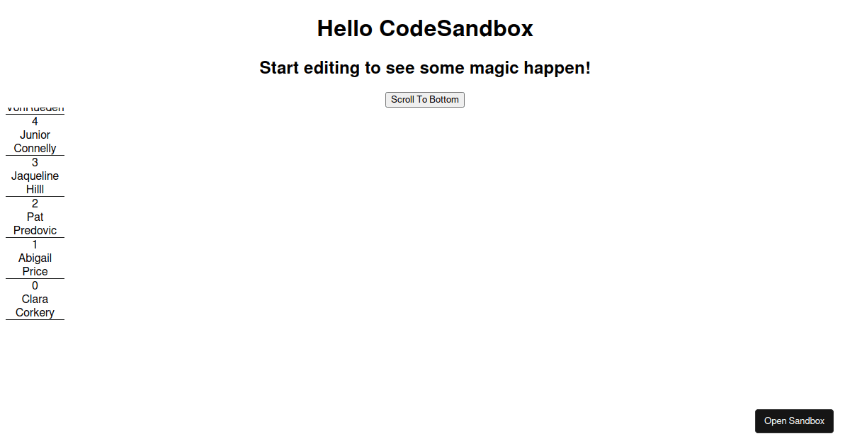 Inverse Infinite Scroll (forked) - Codesandbox
