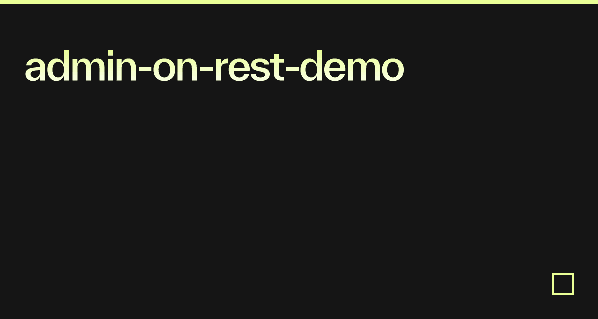 admin-on-rest-demo - Codesandbox