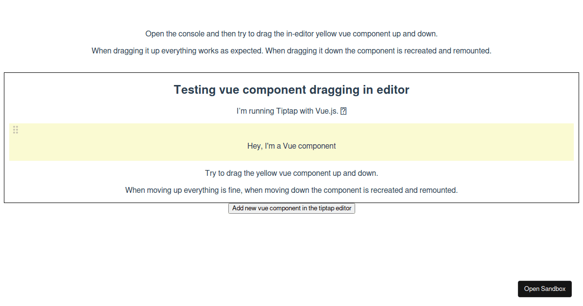 TipTap-VueComponentDraggingBug - Codesandbox