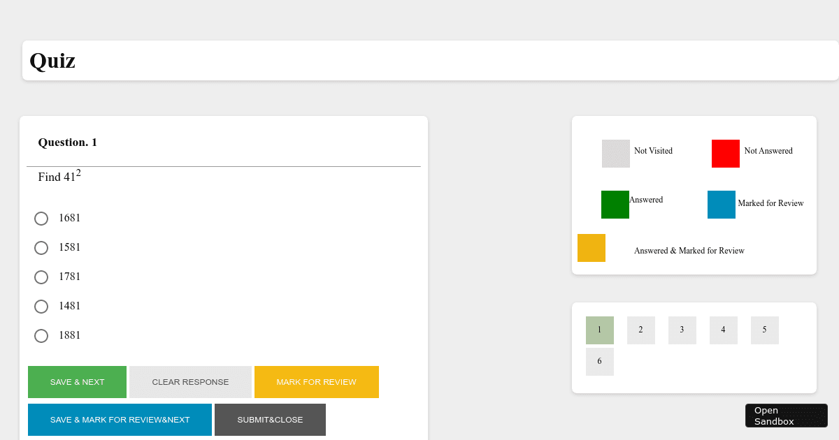 Quiz final (forked) - Codesandbox