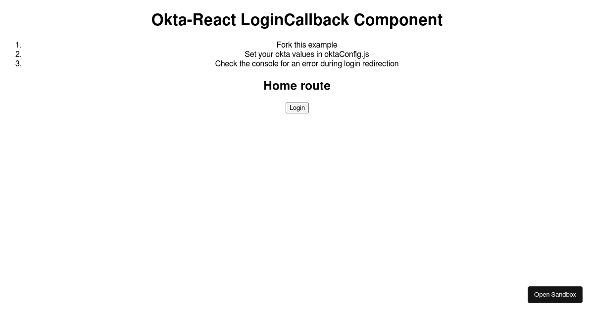LoginCallback Impure useEffect - Codesandbox