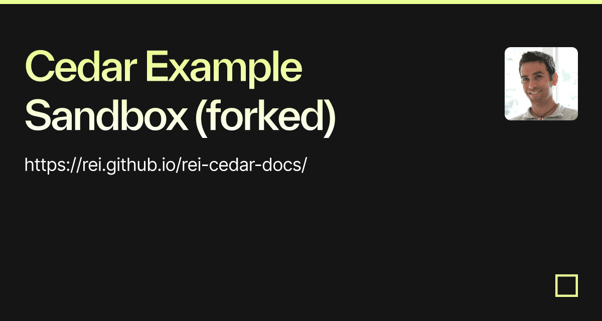 Cedar Example Sandbox (forked) - Codesandbox