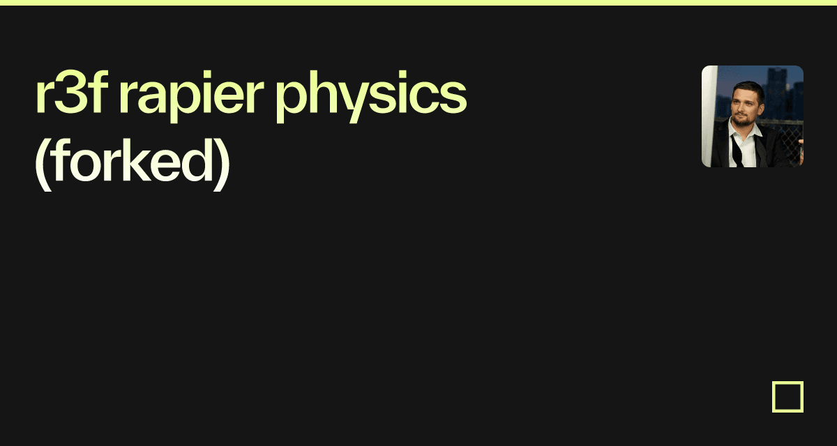 r3f rapier physics (forked) - Codesandbox