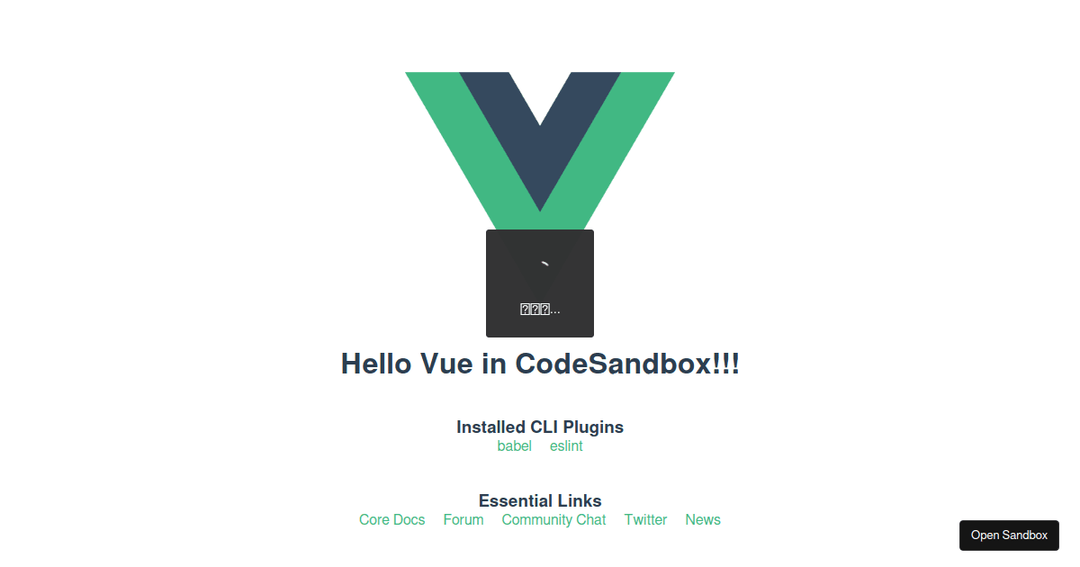 Vue template codesandbox