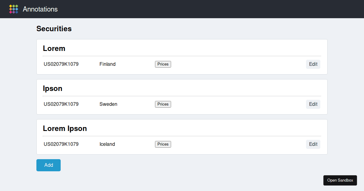 Add and Remove Fields - Codesandbox