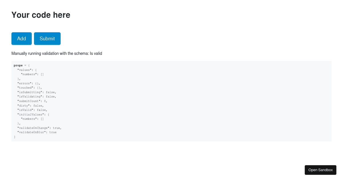 Formik Codesandbox Template - Codesandbox