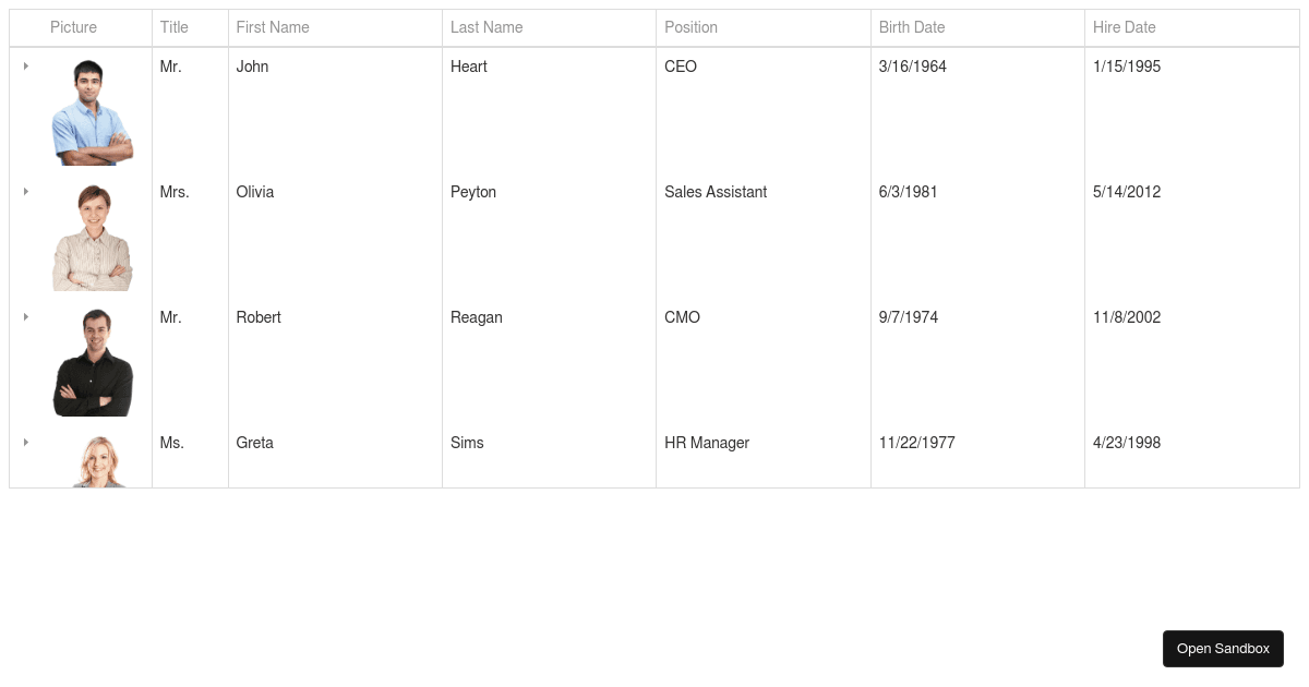 Column Template - DevExtreme Data Grid - Codesandbox