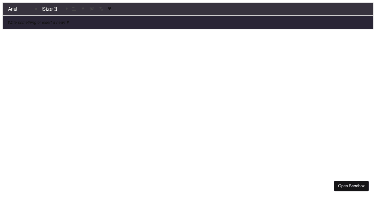 Custom Toolbar with React Quill (Fully working) (forked) - Codesandbox