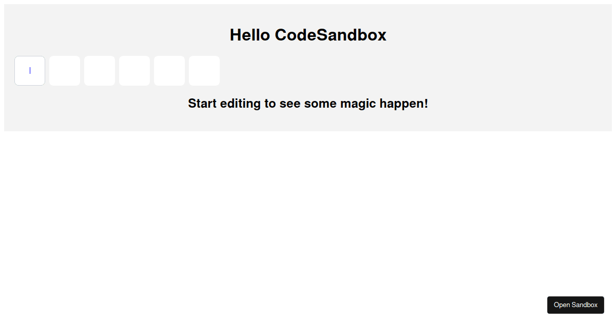 react otp input (forked) - Codesandbox