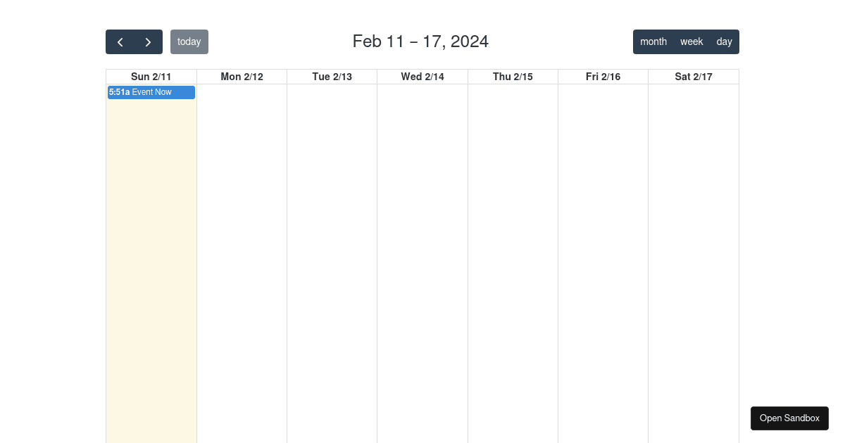 FullCalendar React (forked) - Codesandbox