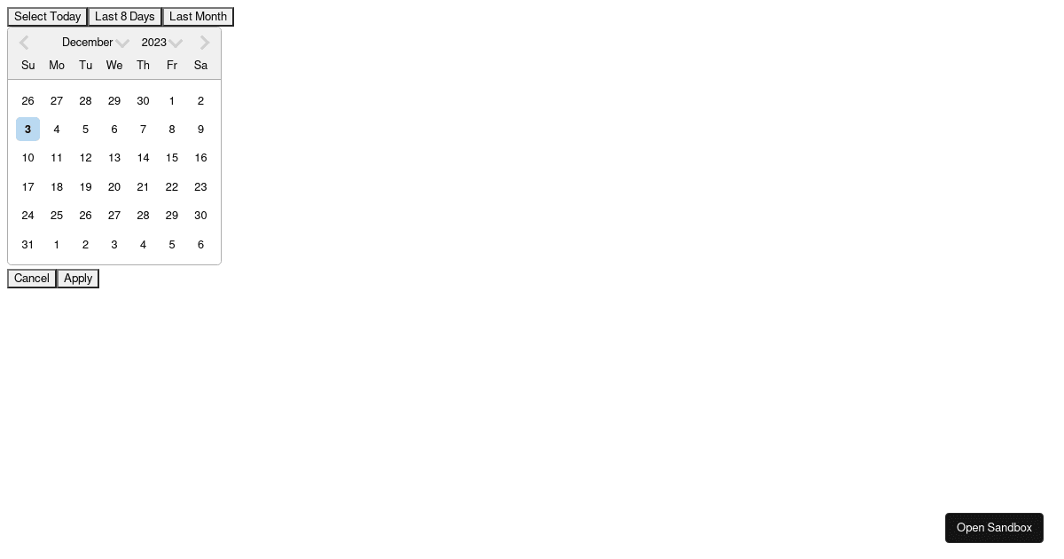 datepicker (forked) - Codesandbox