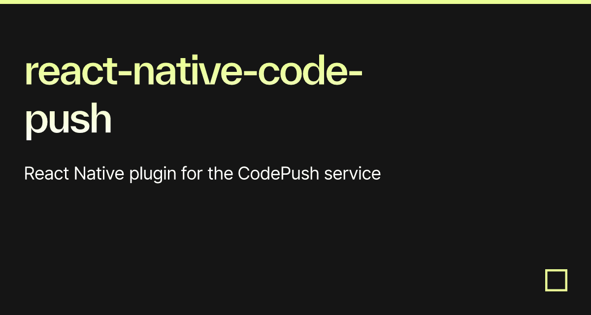 react-native-code-push - Codesandbox