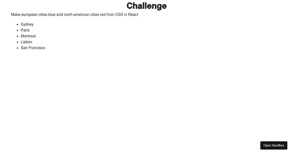 React / CSS - Codesandbox