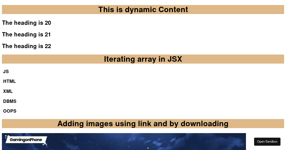 React Assignment-1 - Codesandbox