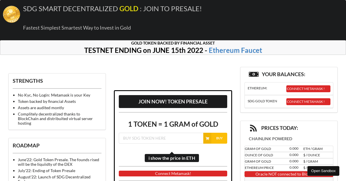 Joe SDG Token - todo: sell, centralizzed connection / button connect ...