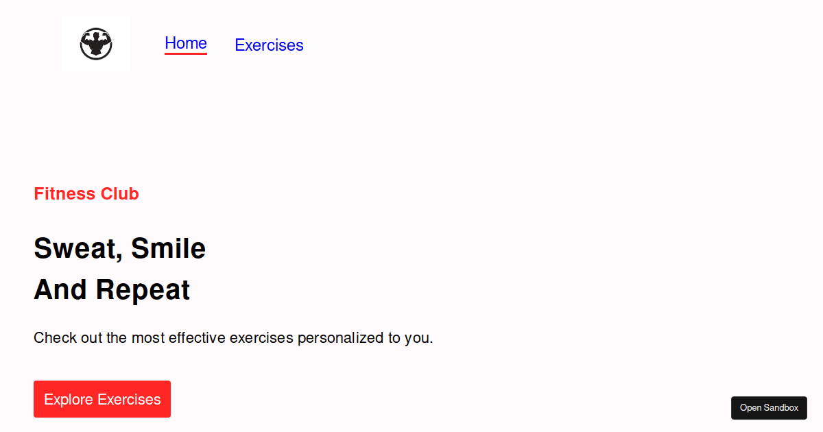 fitness app - Codesandbox