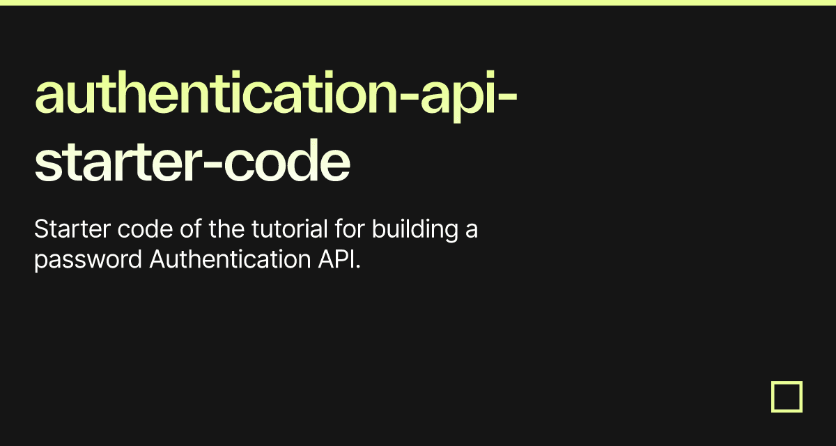 authentication-api-starter-code - Codesandbox