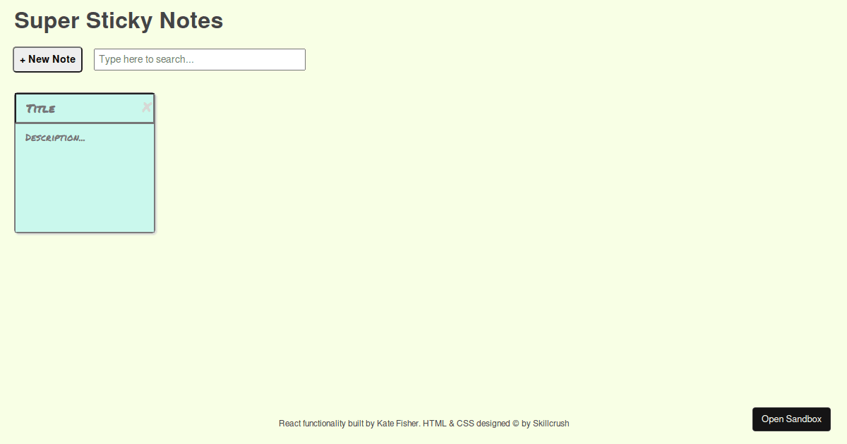 Sticky Notes UI - Codesandbox