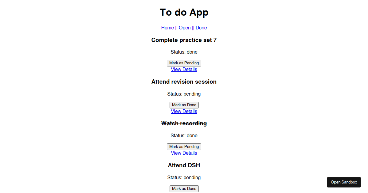 React set 8 - q7-q8 - To Do app - Codesandbox