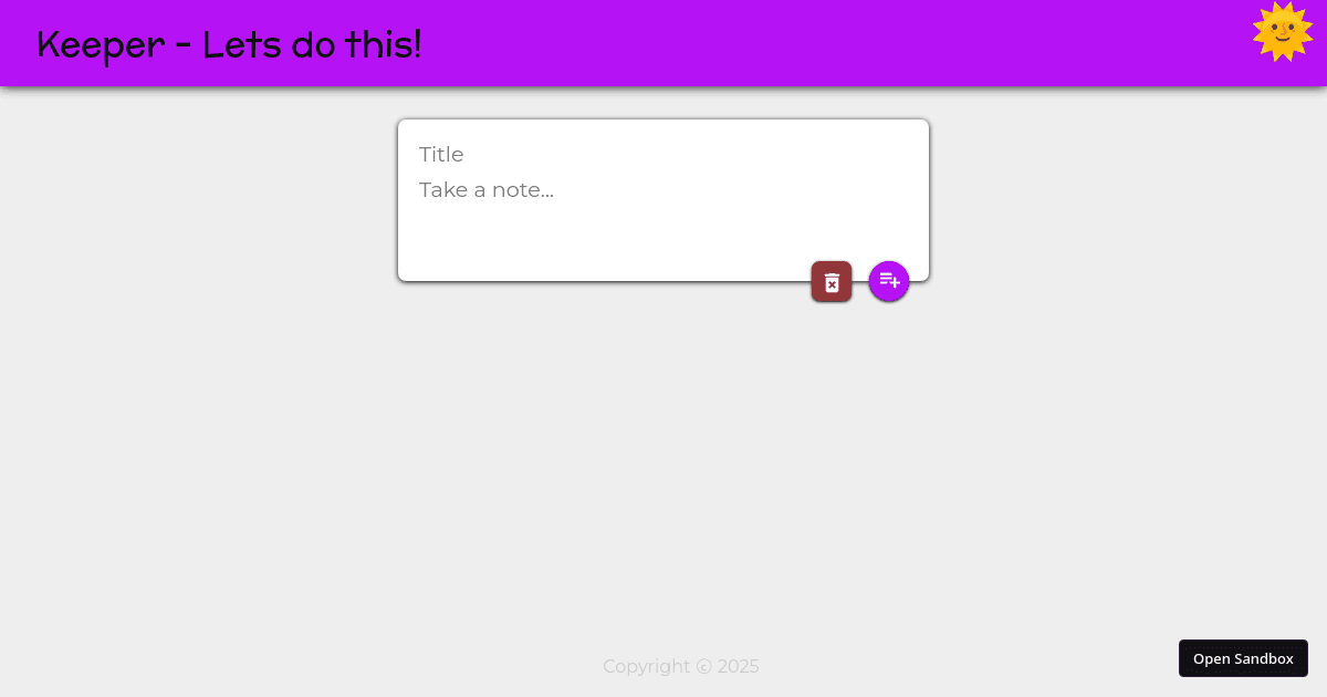 keeper - Codesandbox