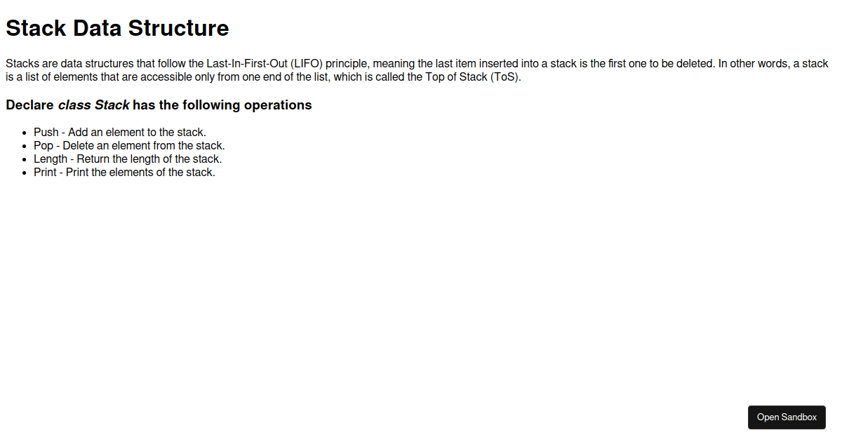 stack-data-structure - Codesandbox