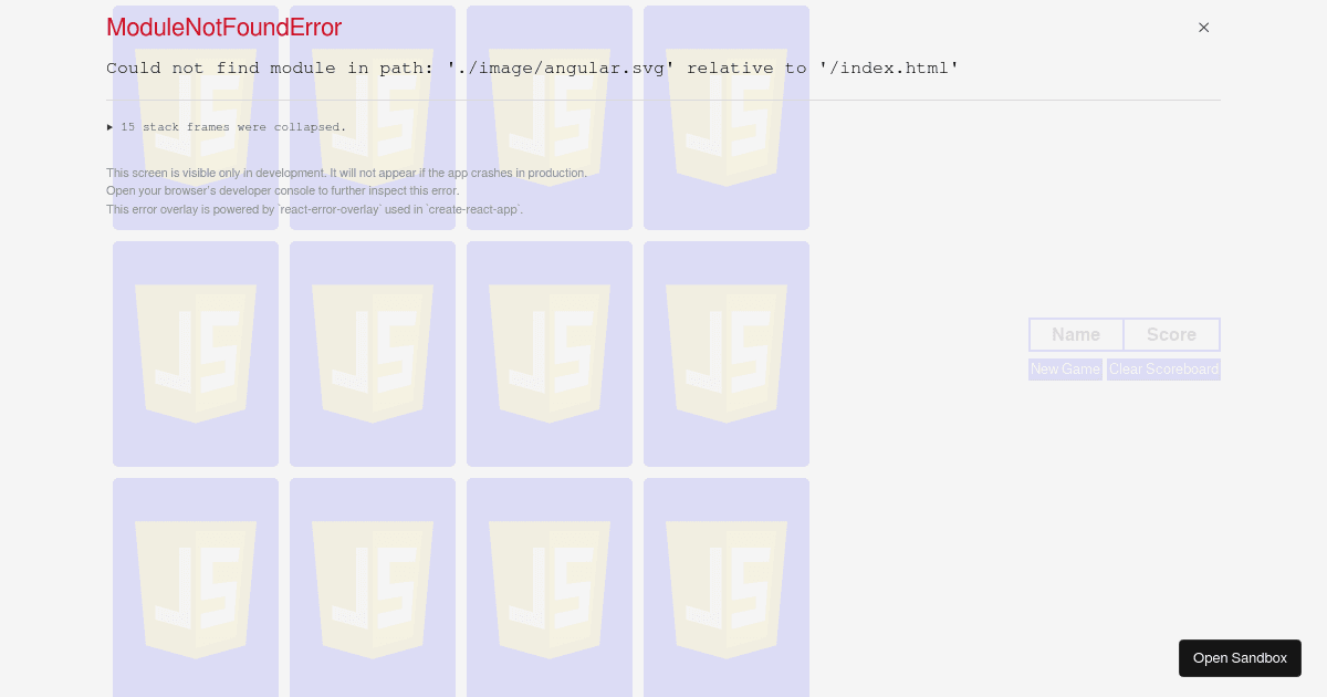 Memory Game - Codesandbox