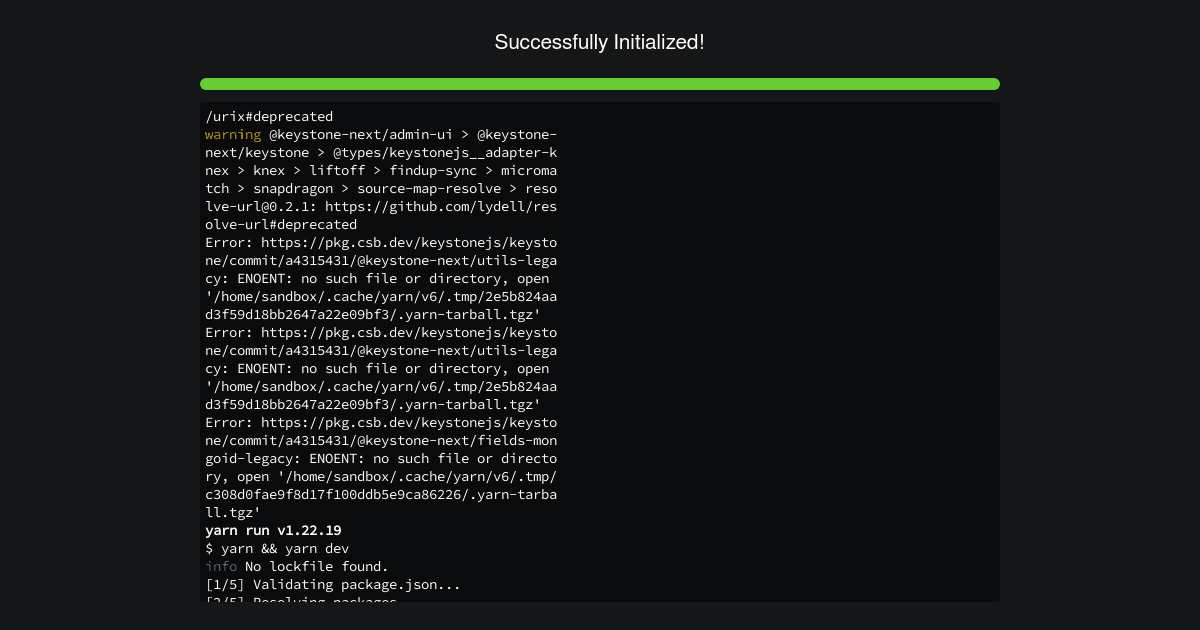 @keystone-next/example-sandbox - Codesandbox