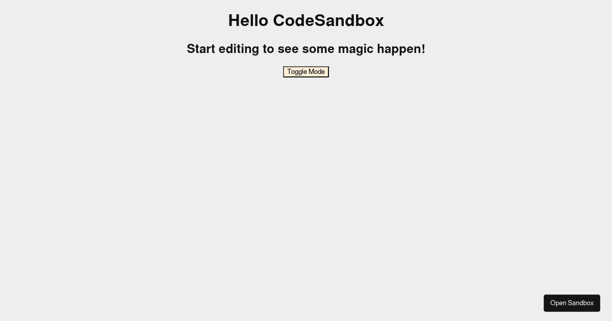 Dark Mode - Codesandbox