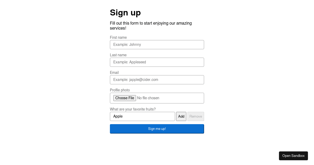 Form Validation Best Practices - Codesandbox