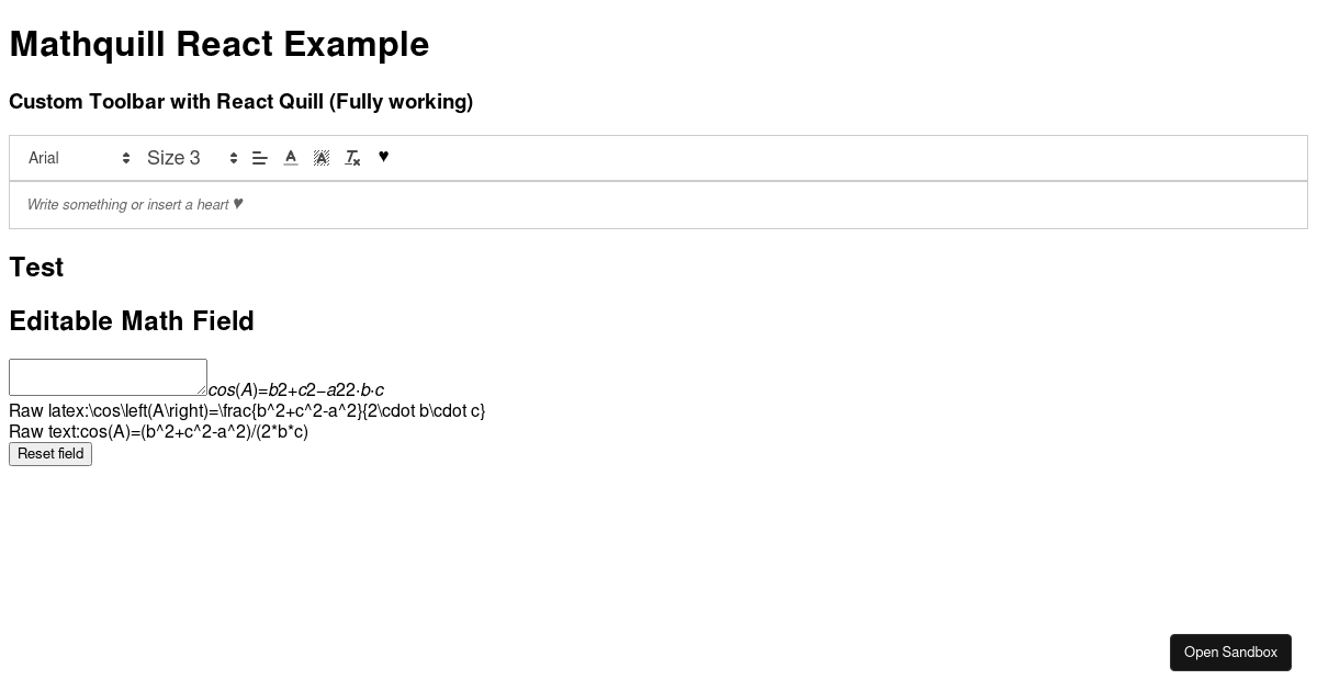 Custom Toolbar with React Quill (Fully working) (forked) - Codesandbox