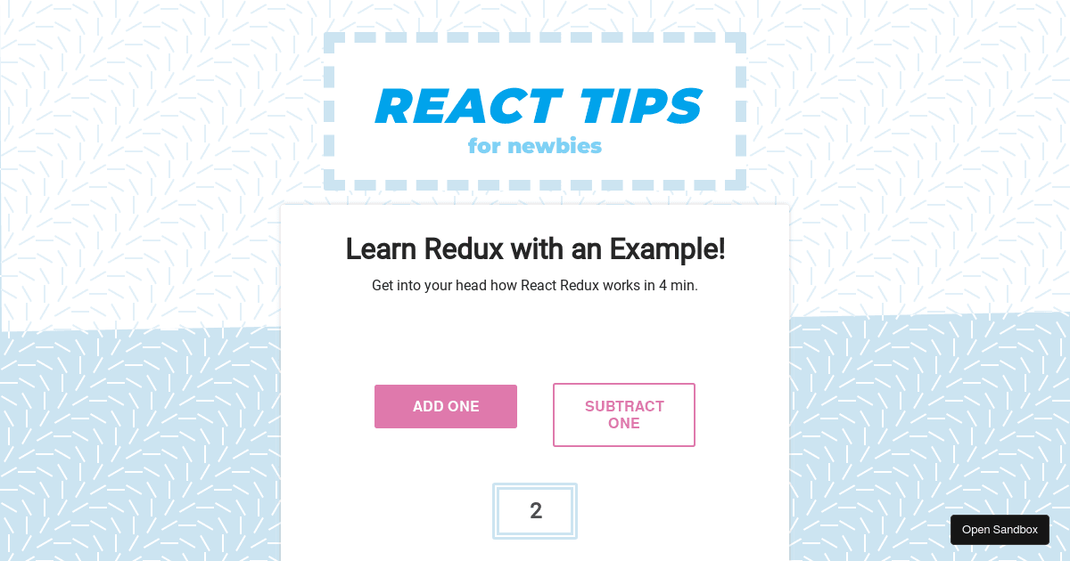 Redux Simple Example - Codesandbox