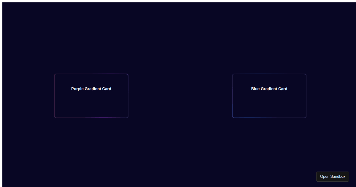 Cards with Gradient Borders - Codesandbox