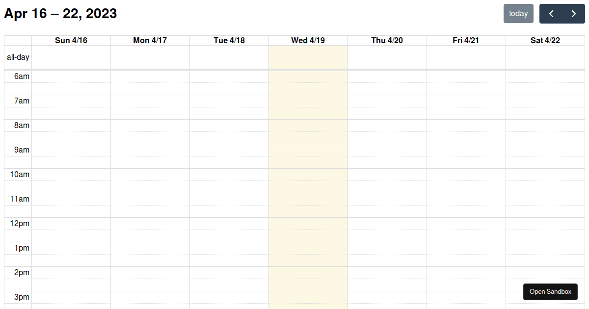Fullcalendar React - Codesandbox
