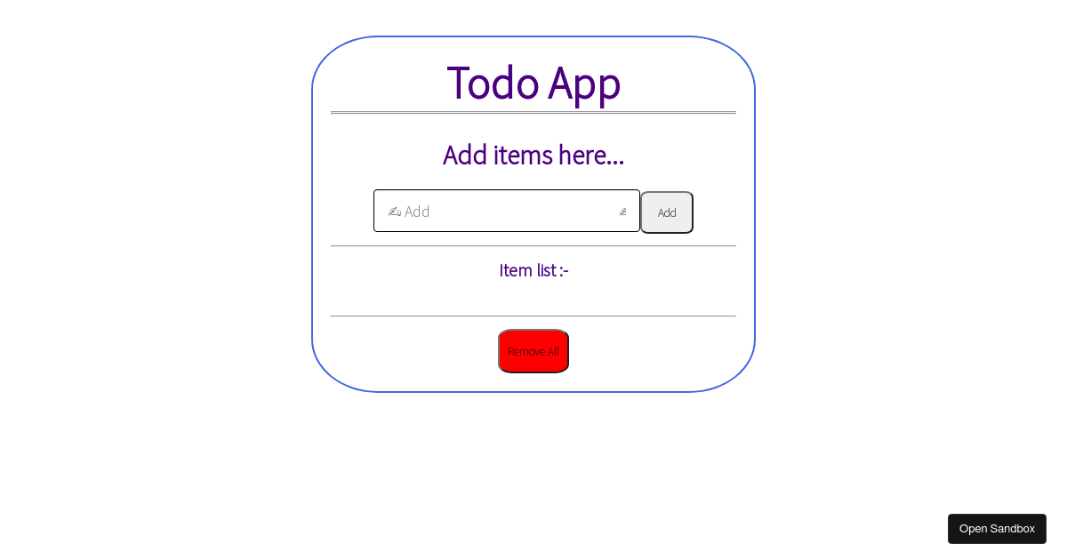 react - Codesandbox