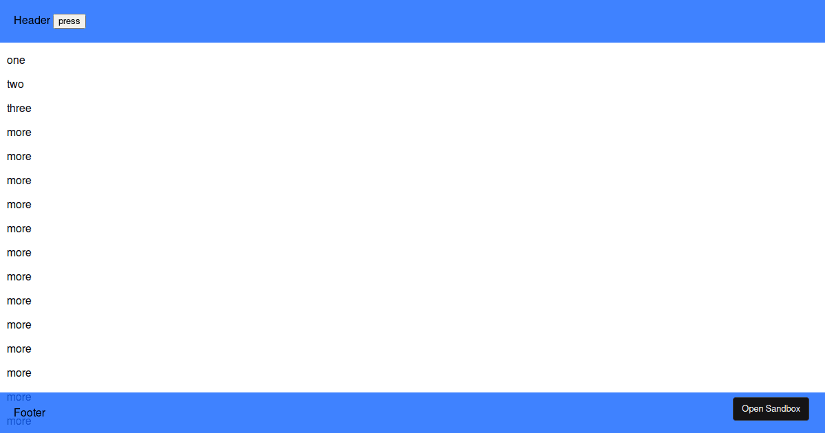 sticky header - Codesandbox