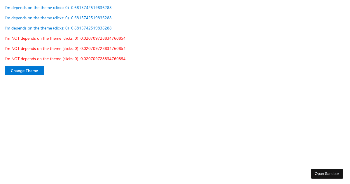 useStyles to build styling using the Fluent UI theme (forked) - Codesandbox